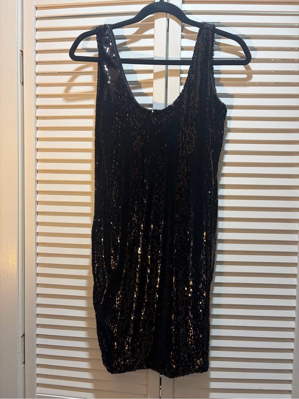 Olivaceous Black Sequin Mini Dress